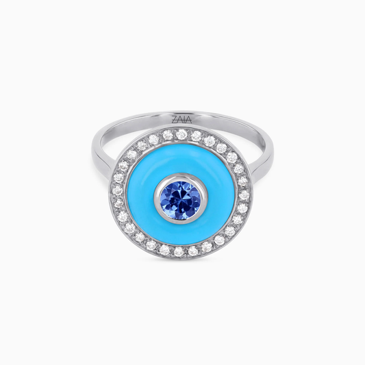 BOHO EARTH RING MEDIUM TURQUOISE