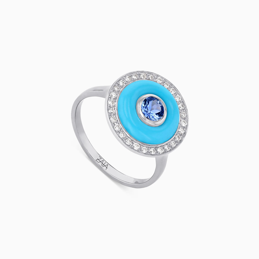 BOHO EARTH RING MEDIUM TURQUOISE