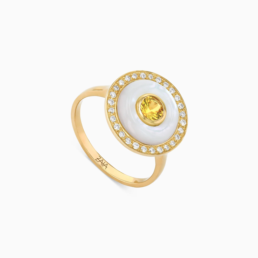 BOHO EARTH RING MEDIUM PEARL