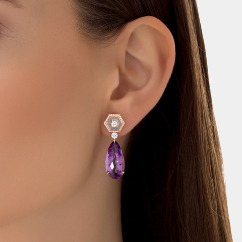 CLASSIX EARRINGS PURPLE AMETHYST