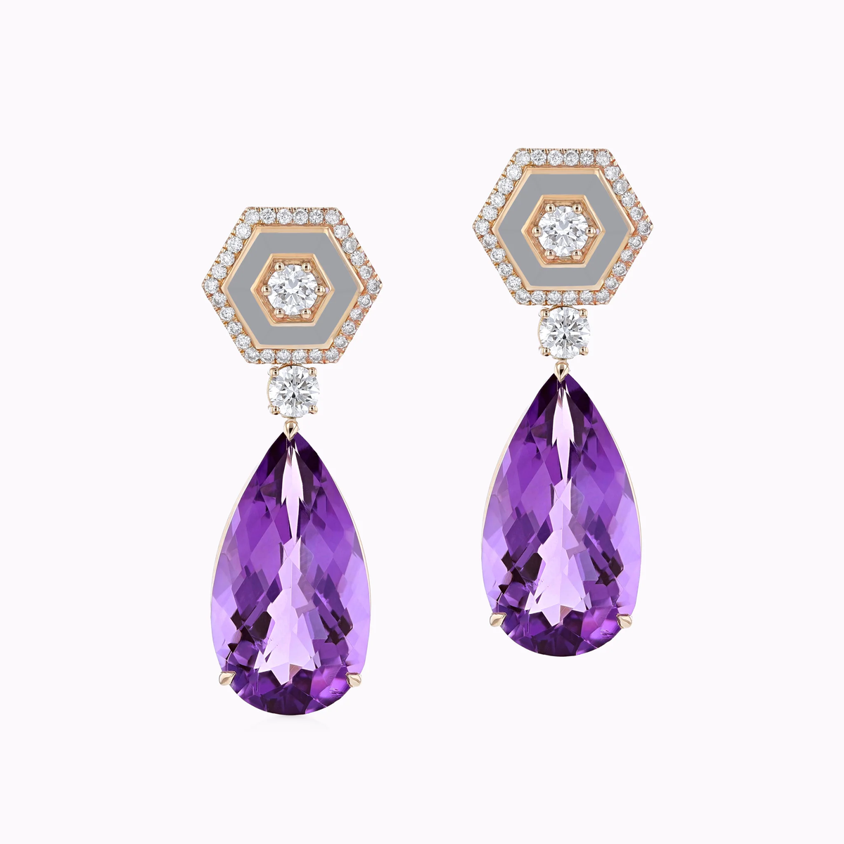 CLASSIX EARRINGS PURPLE AMETHYST