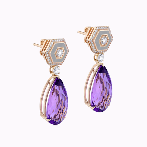 CLASSIX EARRINGS PURPLE AMETHYST