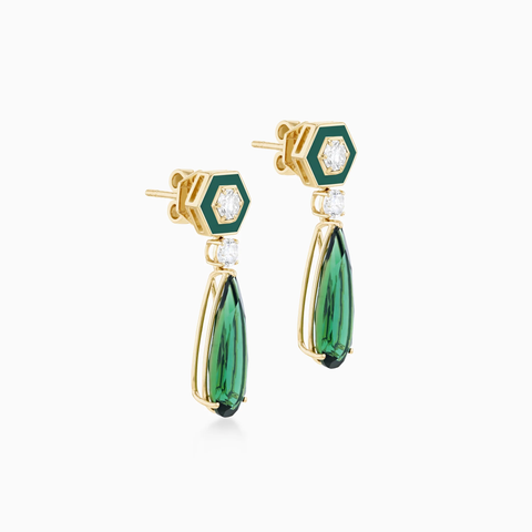 CLASSIX EARRINGS GREEN AMETHYST