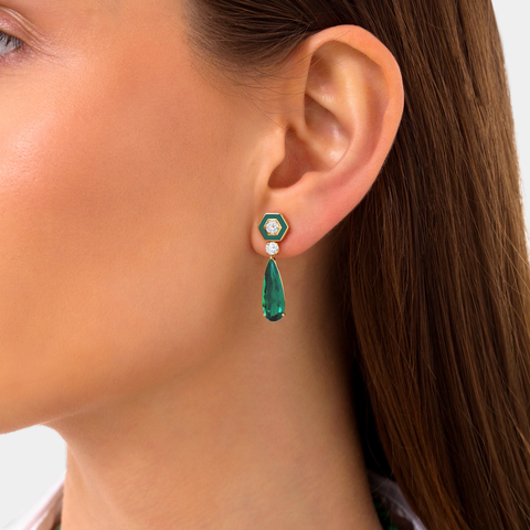 CLASSIX EARRINGS GREEN AMETHYST